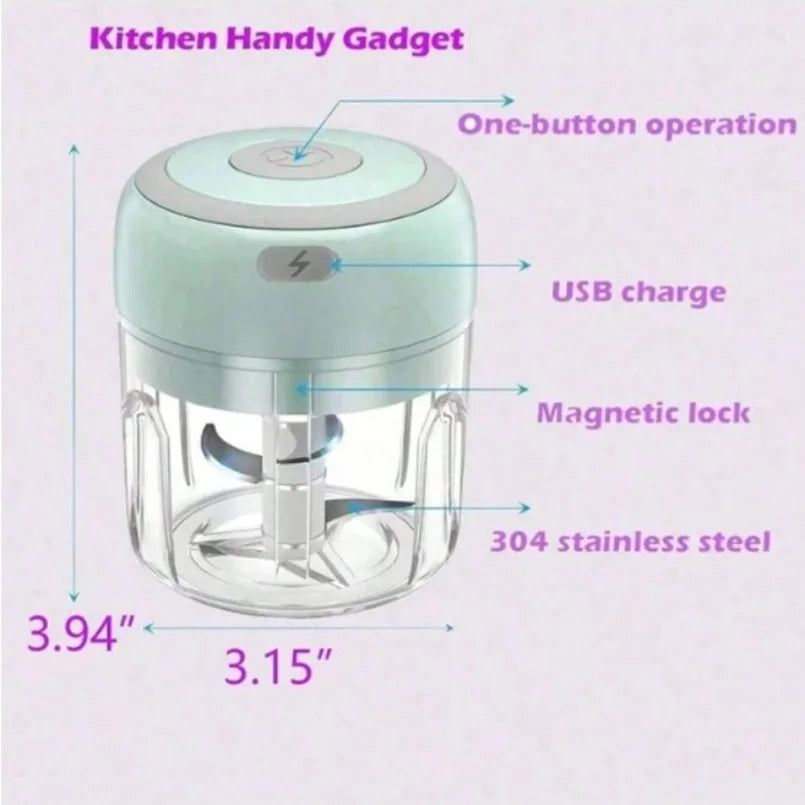 350ml green doubl electric three-blade garlic blender