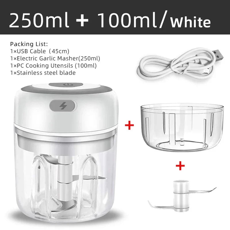Electric Garlic Mincer 250ML Vegetable Chopper Food